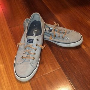 Grey Sperry Slip ons